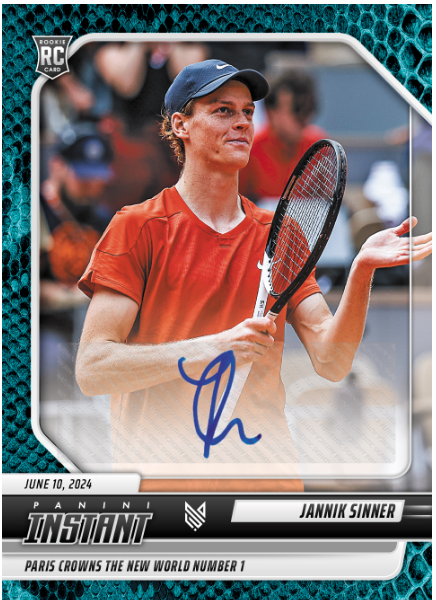 Jannik Sinner Commemorated with Panini Instant Trading Card
