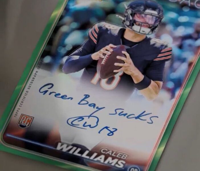 Caleb Williams Stirs NFL Waters with Controversial Autographed Card